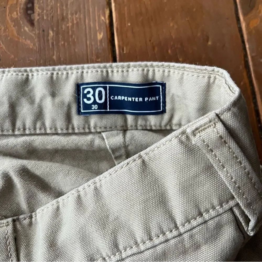 GAP Men's Carpenter Pants 30x30 Khaki Beige Relaxed Fit Workwear - Picture 4 of 9